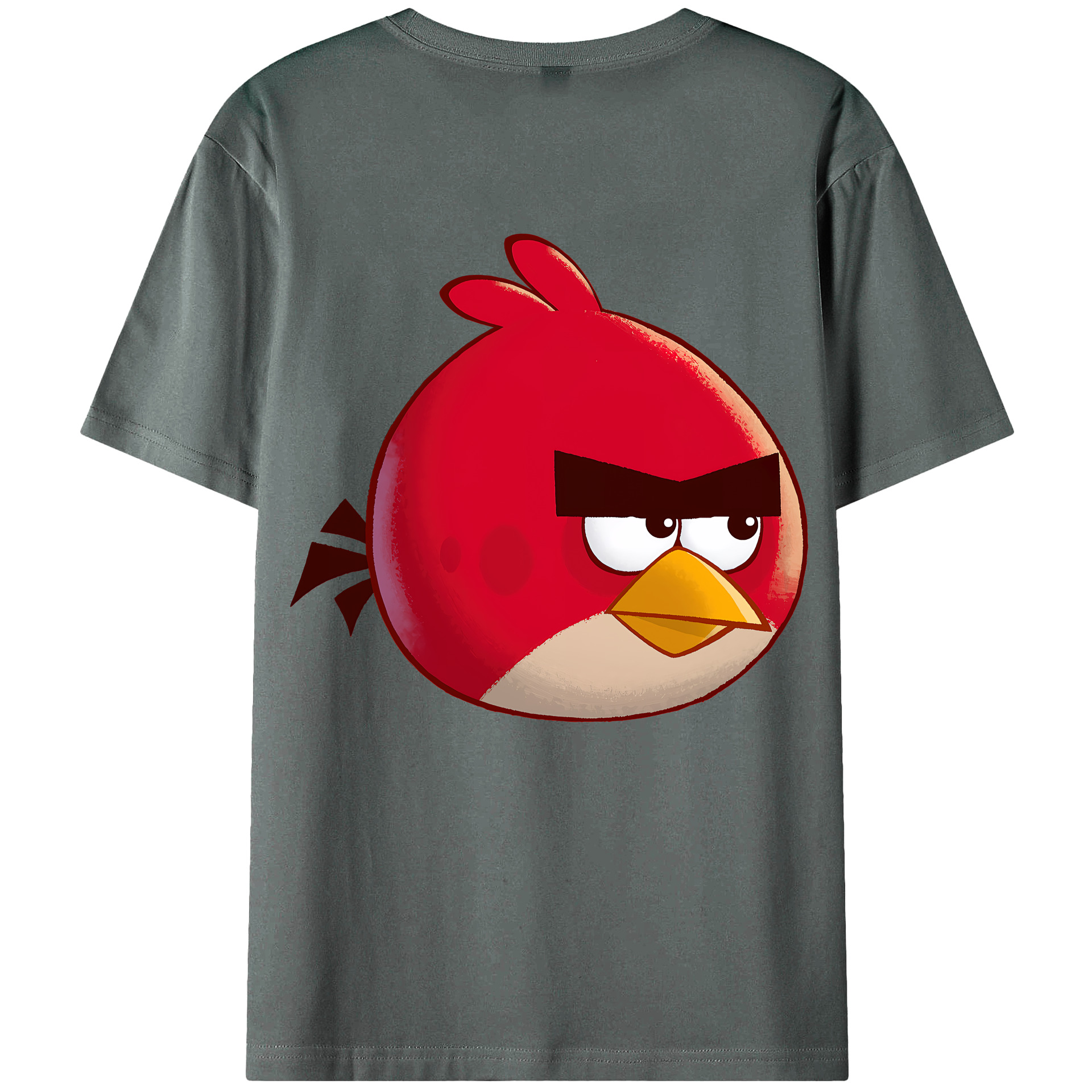 （画像用） Angry Birds アングリーバード 綿100％ メンズ半袖Tシャツ（バックプリント） 通気性